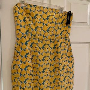 Lemon print strapless dress BRAND NEW